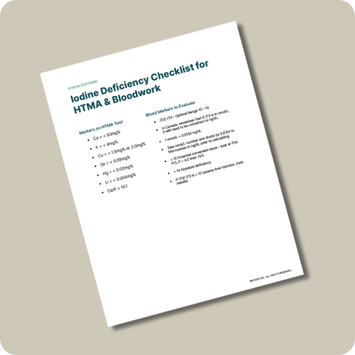 Iodine Deficiency Checklist for HTMA & Bloodwork